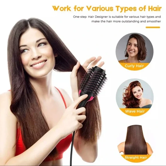 3 in 1 Hair Dryer Brush Blow Dryer with Comb One Step Hair Blower Brush Hot Air - Picture 6 of 10